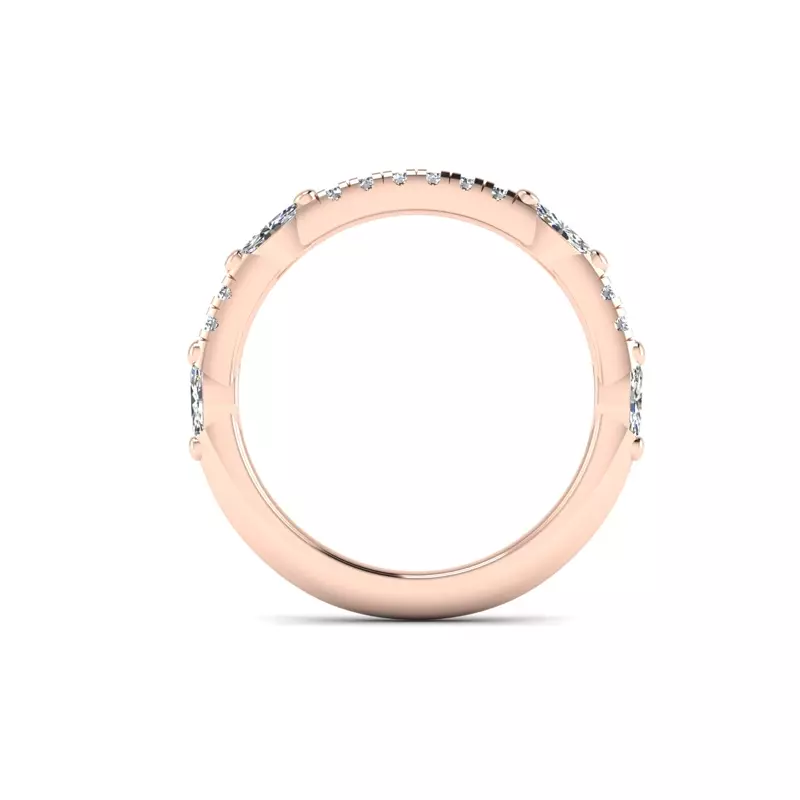 14K Rose Gold Esmeralda Pave Band