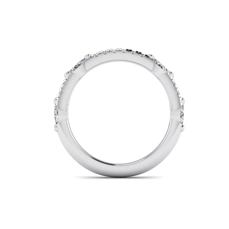 14K White Gold Esmeralda Pave Band