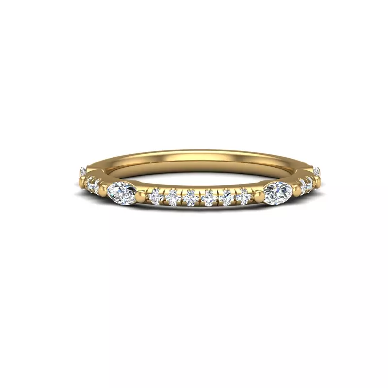 14K Yellow Gold Esmeralda Pave Band