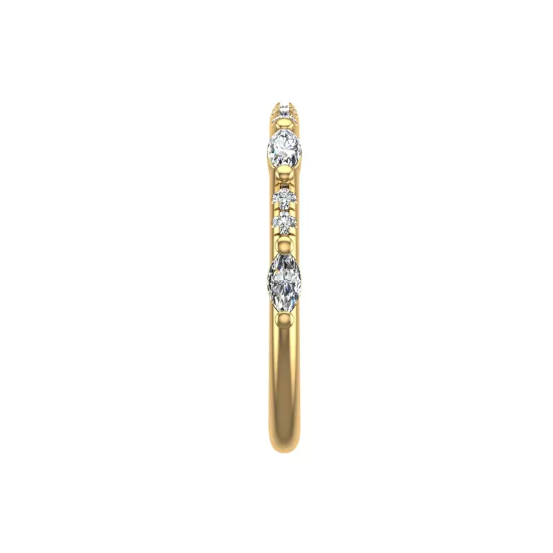 14K Yellow Gold Esmeralda Pave Band