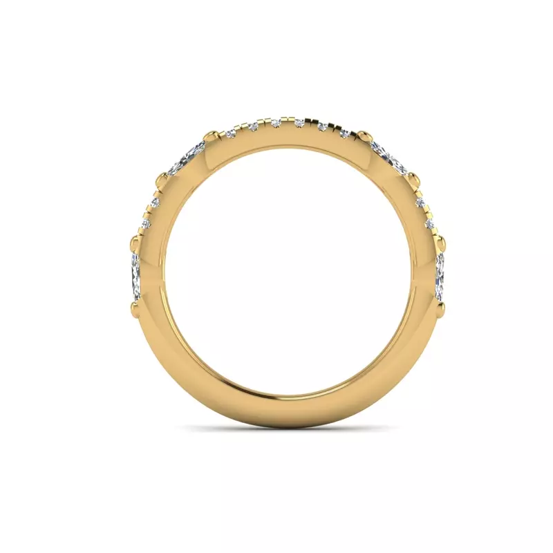 14K Yellow Gold Esmeralda Pave Band