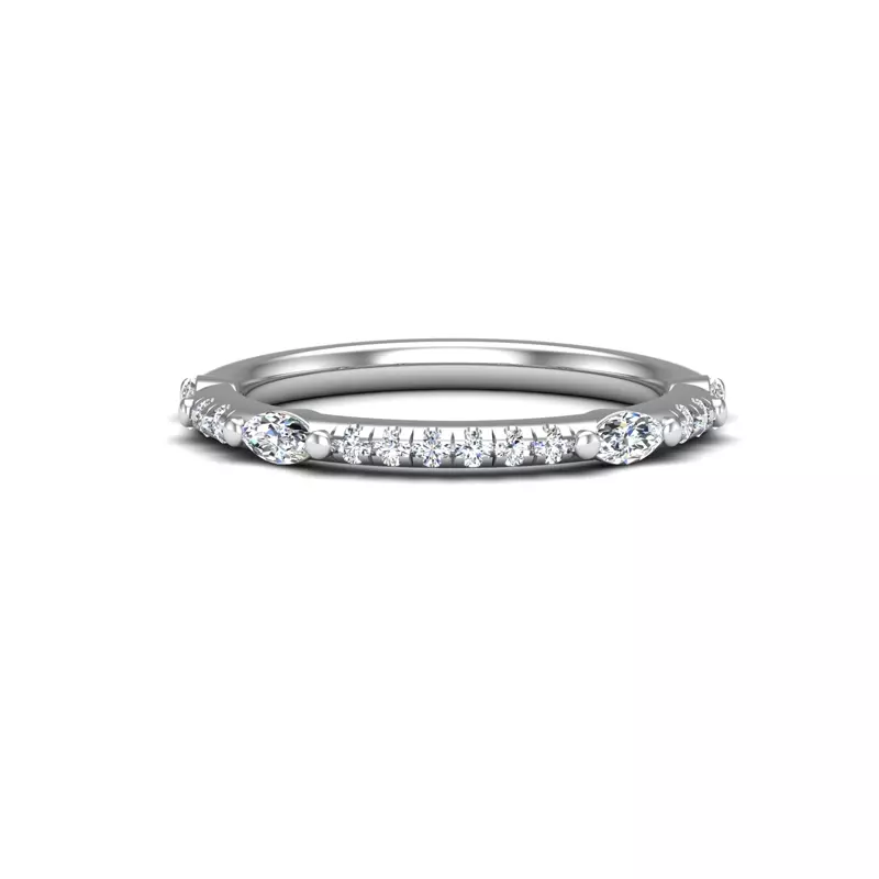 Platinum Esmeralda Pave Band