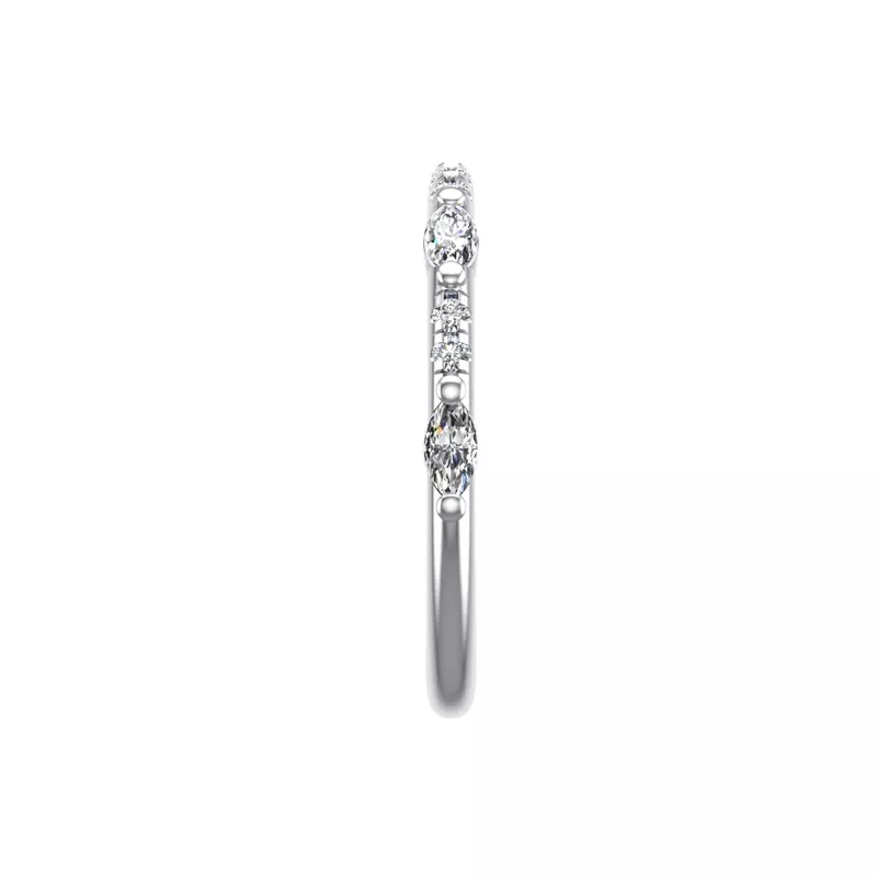 Platinum Esmeralda Pave Band