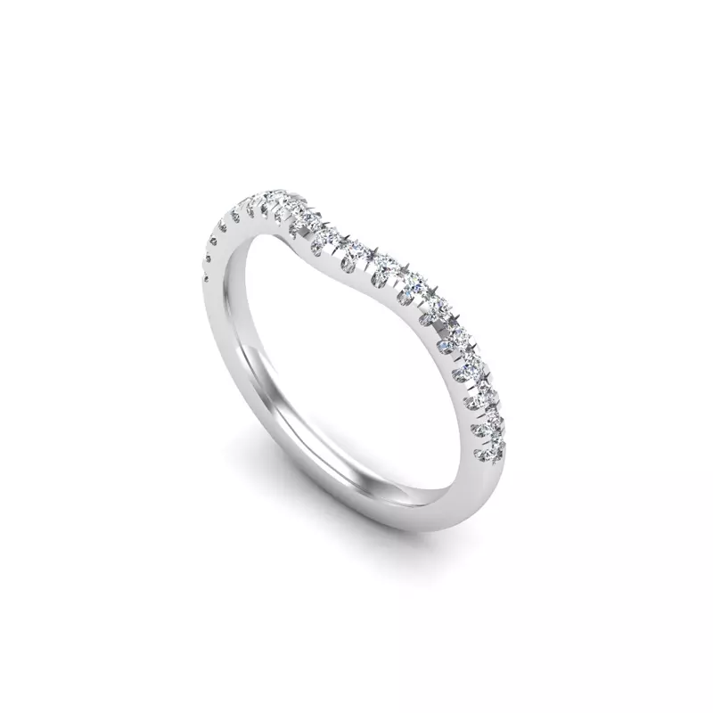 18K White Gold Stephanie Pave Band