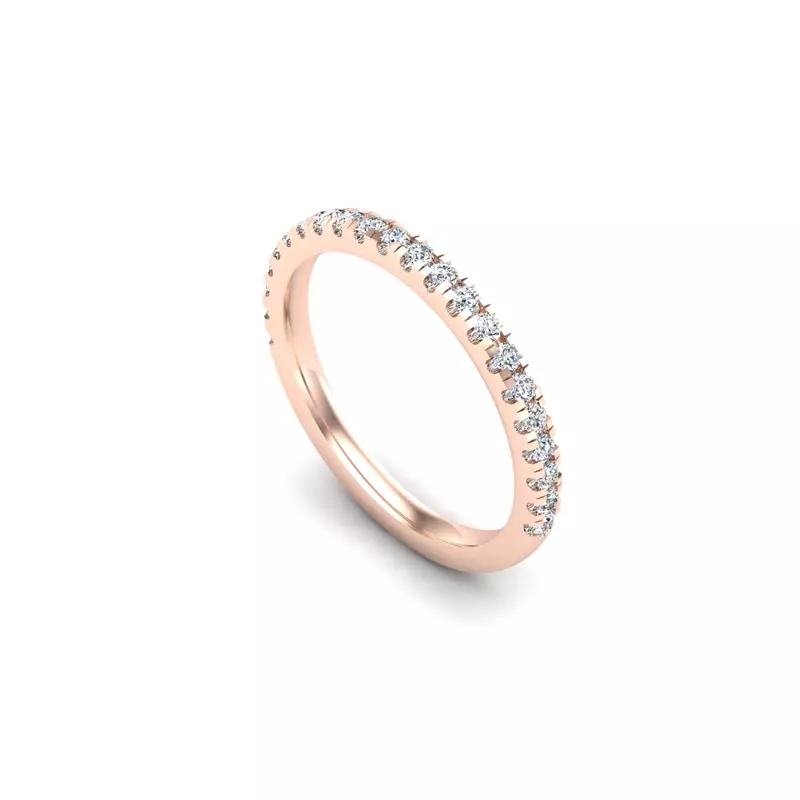 14K Rose Gold Emory Pave Band