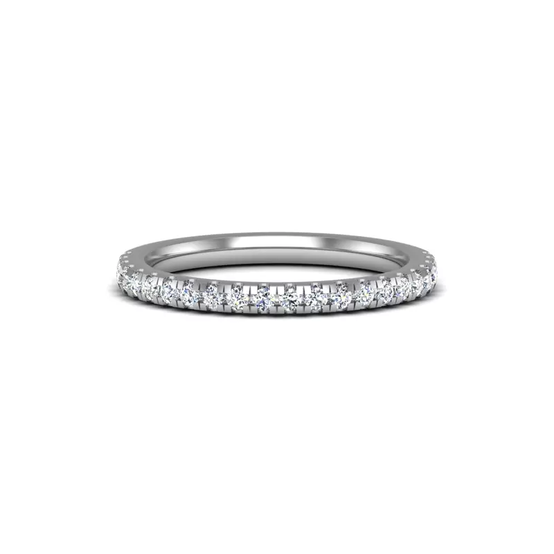 14K White Gold Emory Pave Band