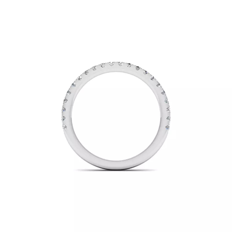 14K White Gold Emory Pave Band