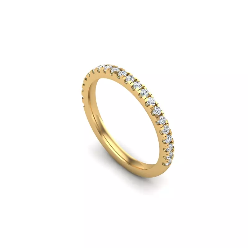 14K Yellow Gold Emory Pave Band
