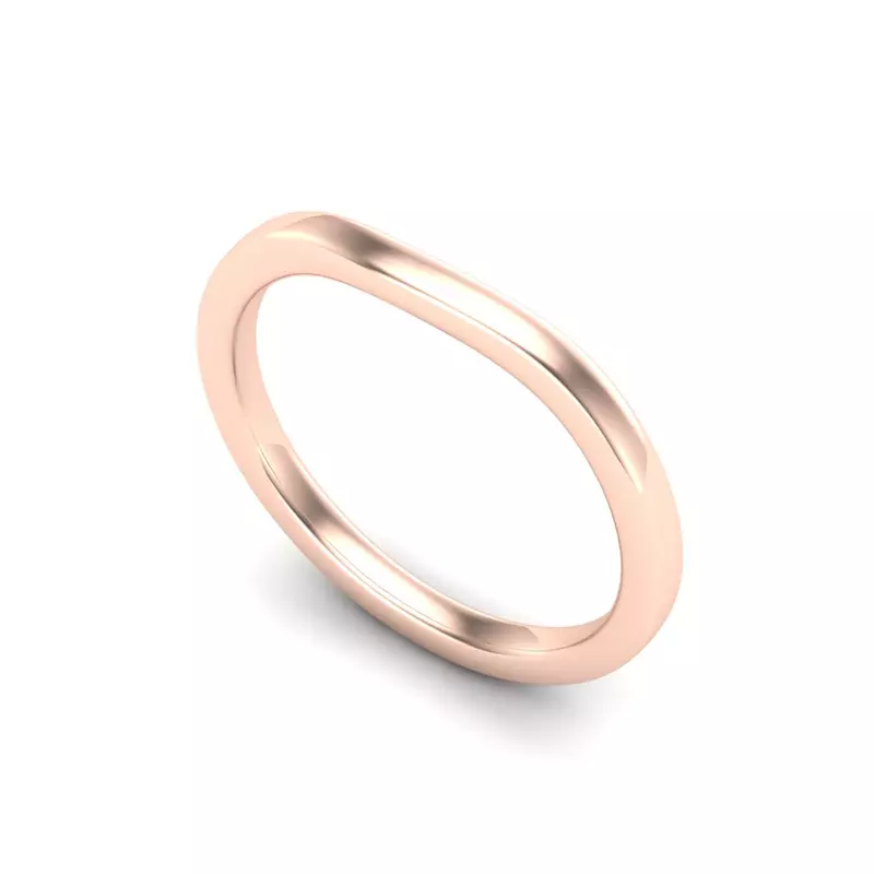 14K Rose Gold Erin Curved Band