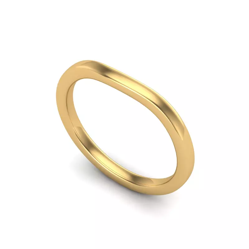 14K Yellow Gold Erin Curved Band