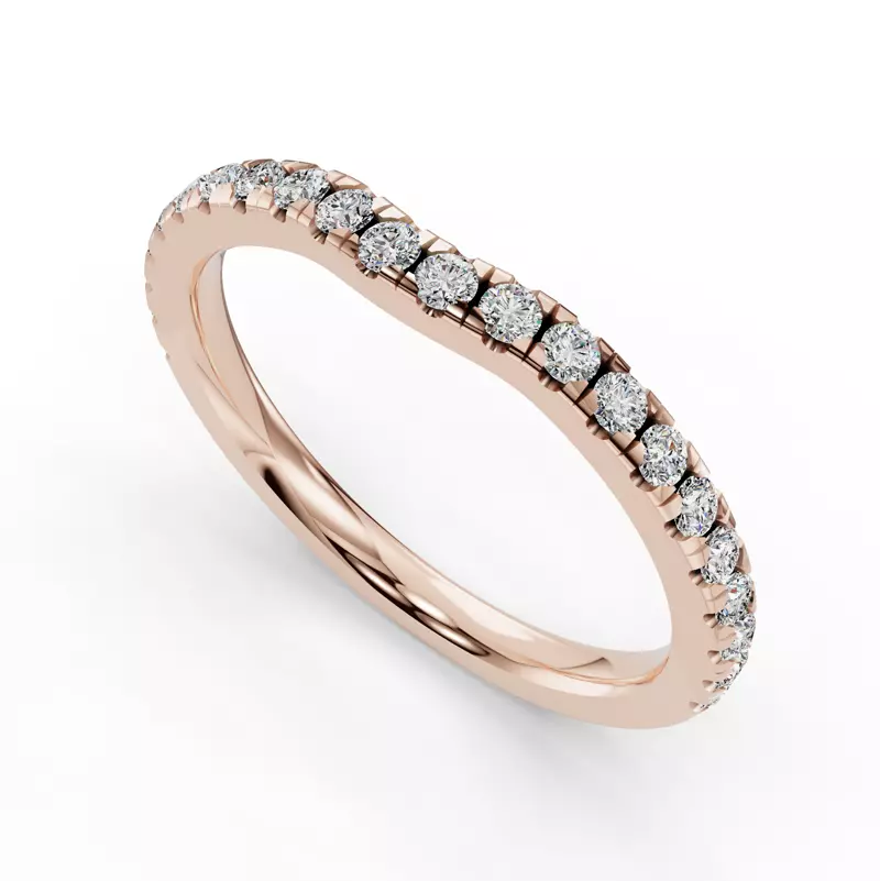 14K Rose Gold Gabriella Grand Pavé Contoured Band
