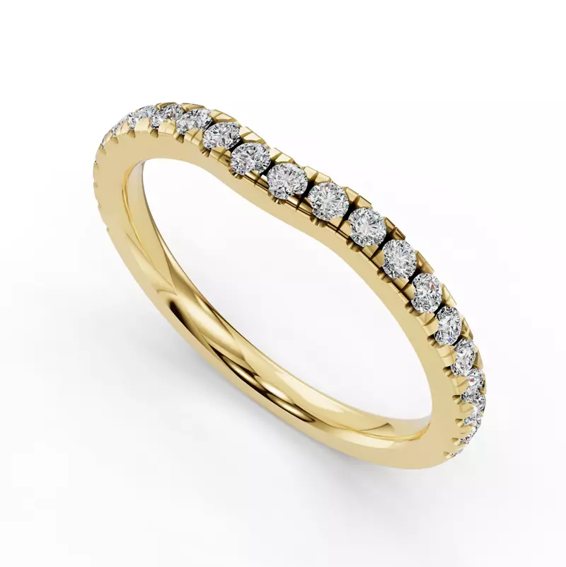 14K Yellow Gold Gabriella Grand Pavé Contoured Band
