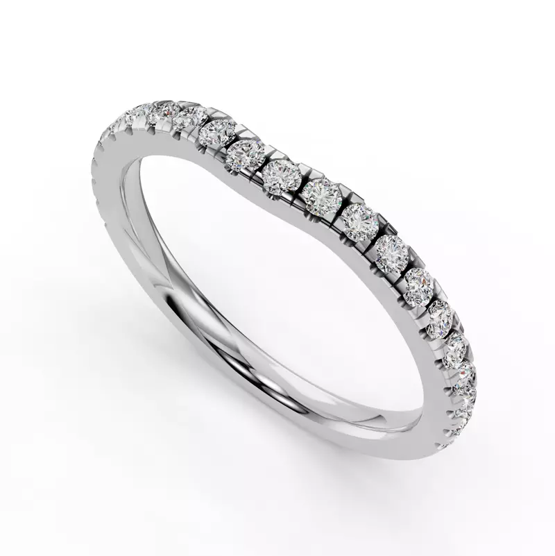 Platinum Gabriella Grand Pavé Contoured Band
