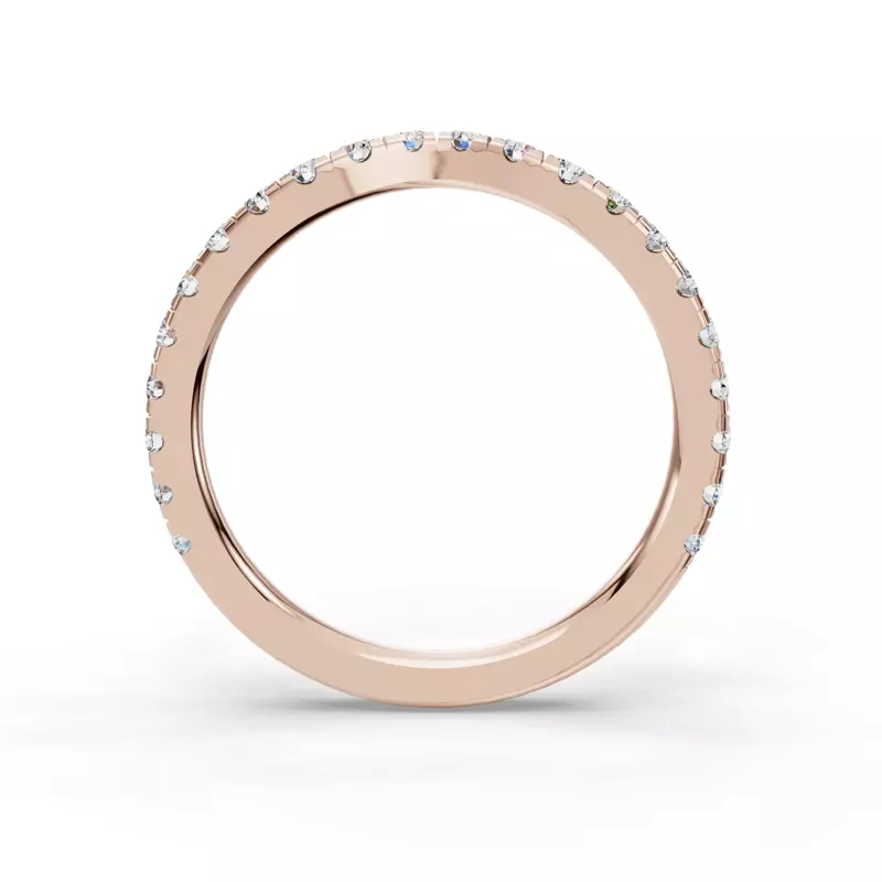 14K Rose Gold Gabriella Majestic Pavé Contoured Band