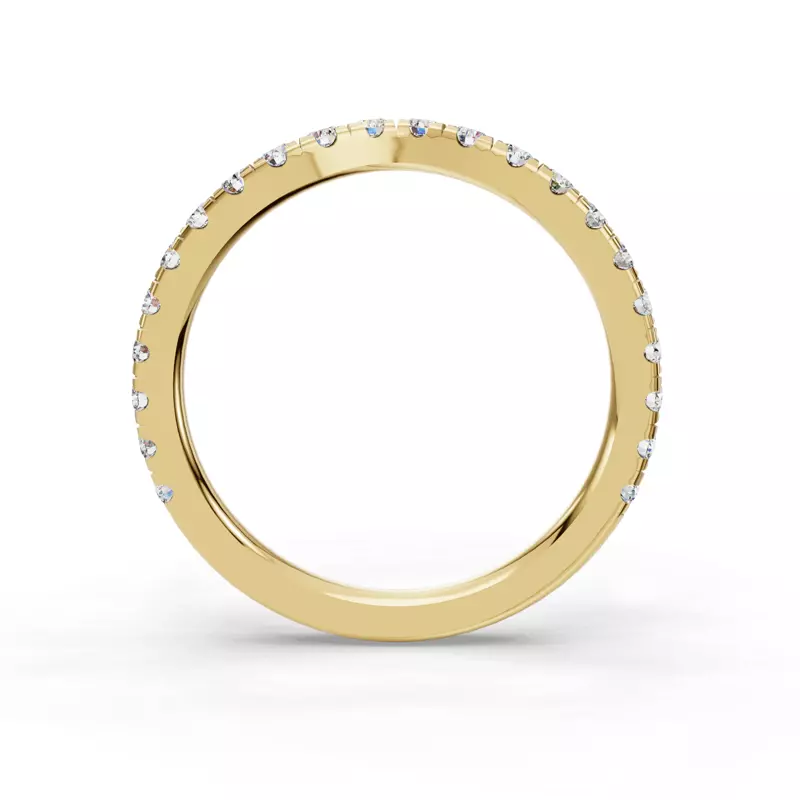 14K Yellow Gold Gabriella Majestic Pavé Contoured Band