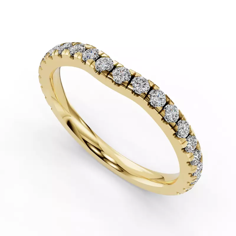 14K Yellow Gold Gabriella Majestic Pavé Contoured Band
