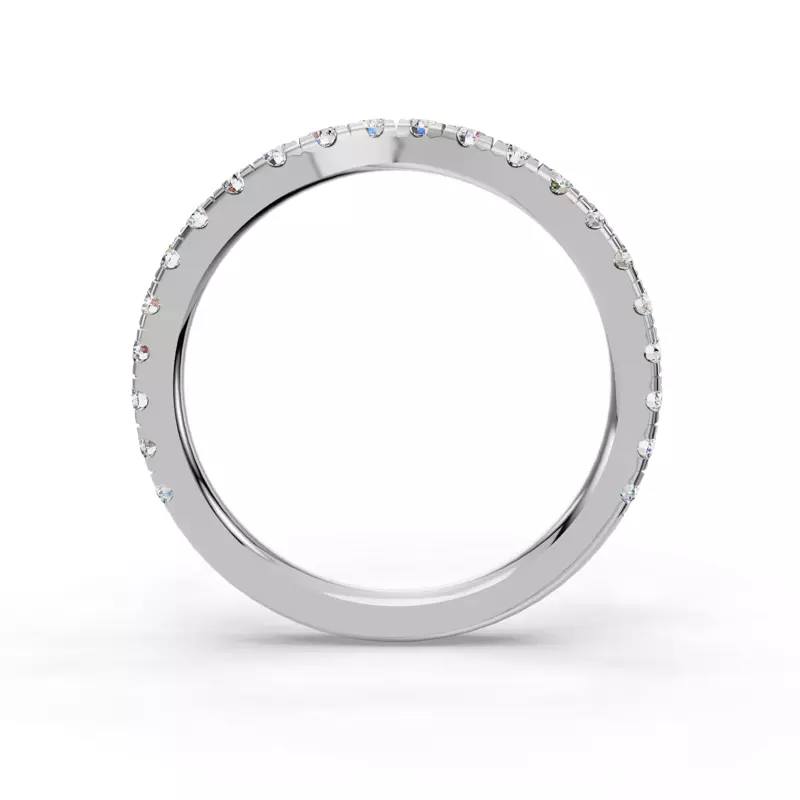 Platinum Gabriella Majestic Pavé Contoured Band