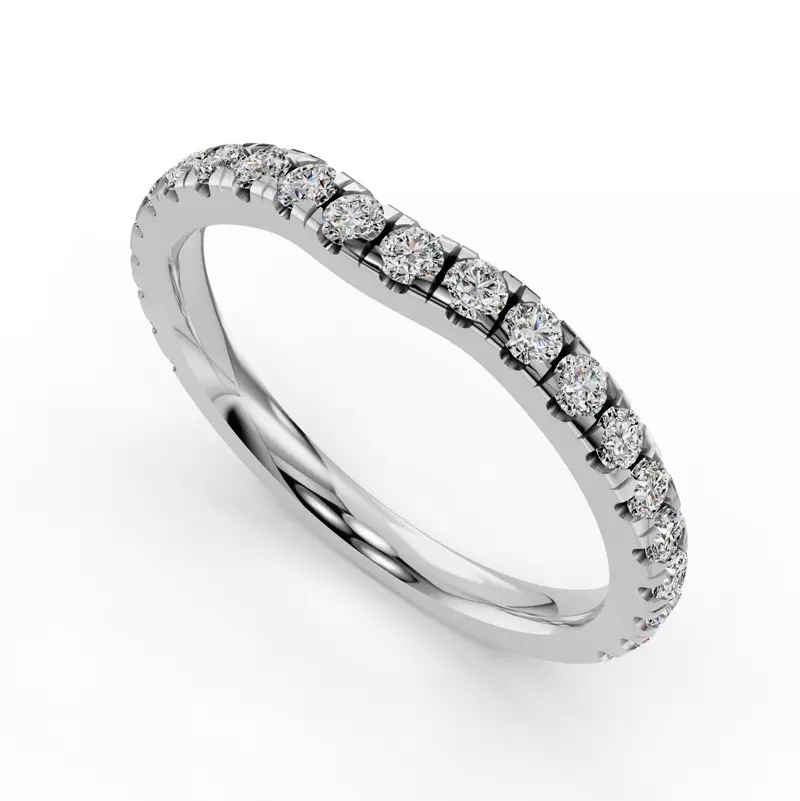 Platinum Gabriella Majestic Pavé Contoured Band