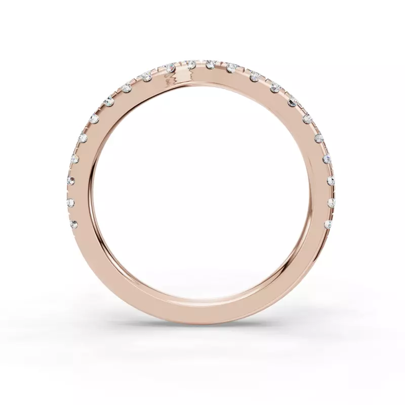 14K Rose Gold Kennedy Grand Pavé Contoured Band