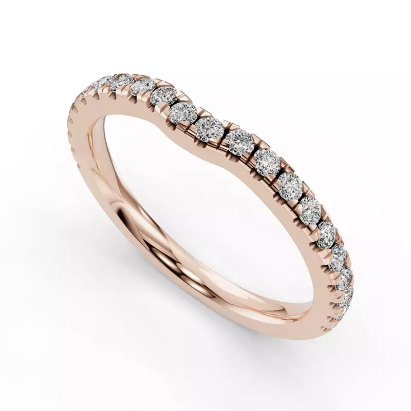 14K Rose Gold Kennedy Grand Pavé Contoured Band