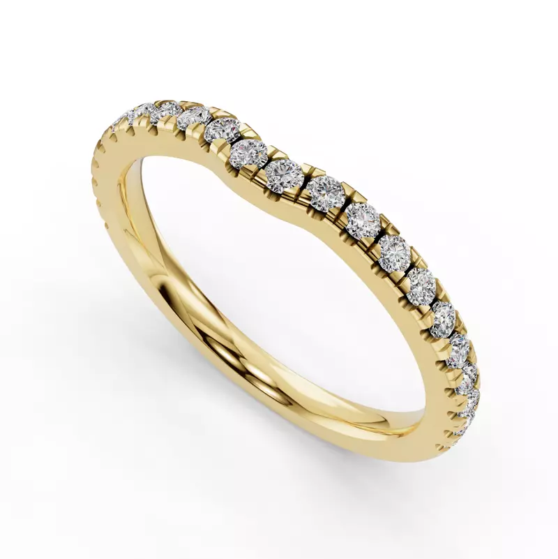 14K Yellow Gold Kennedy Grand Pavé Contoured Band