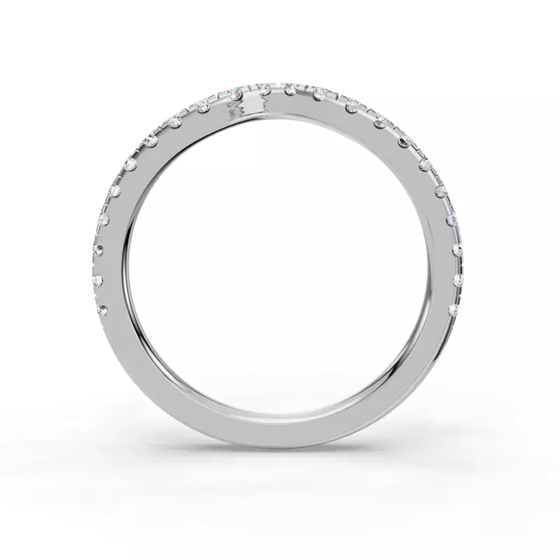 Platinum Kennedy Grand Pavé Contoured Band