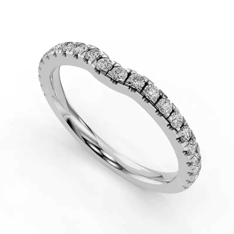 Platinum Kennedy Grand Pavé Contoured Band
