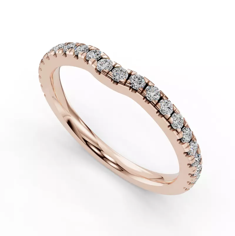14K Rose Gold Kennedy Majestic Pavé Contoured Band