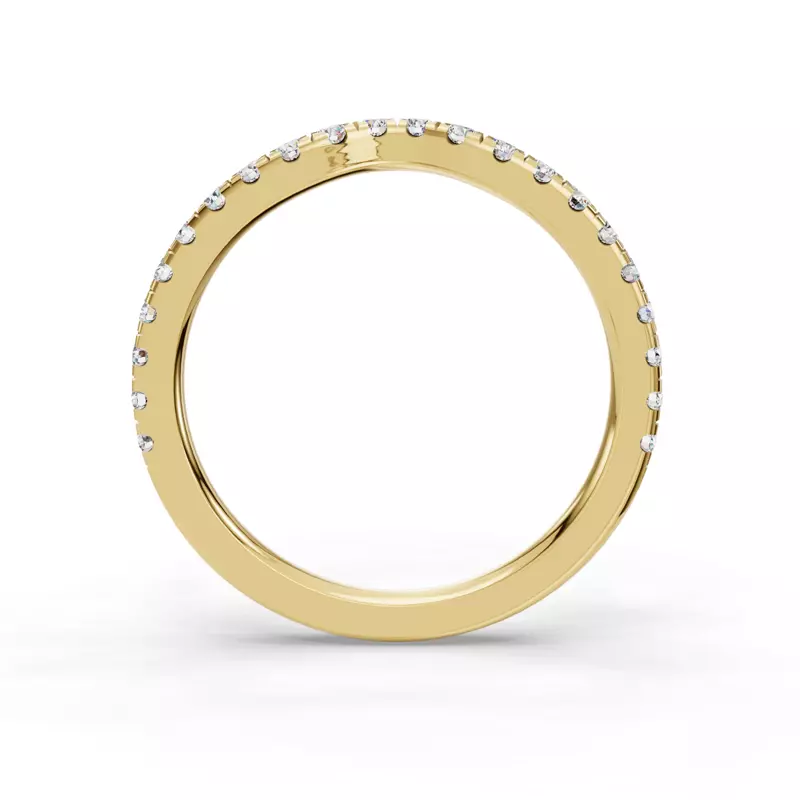14K Yellow Gold Kennedy Majestic Pavé Contoured Band