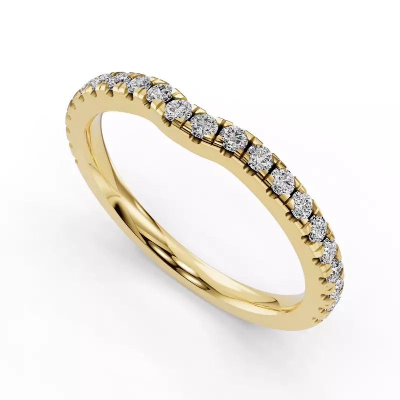 14K Yellow Gold Kennedy Majestic Pavé Contoured Band