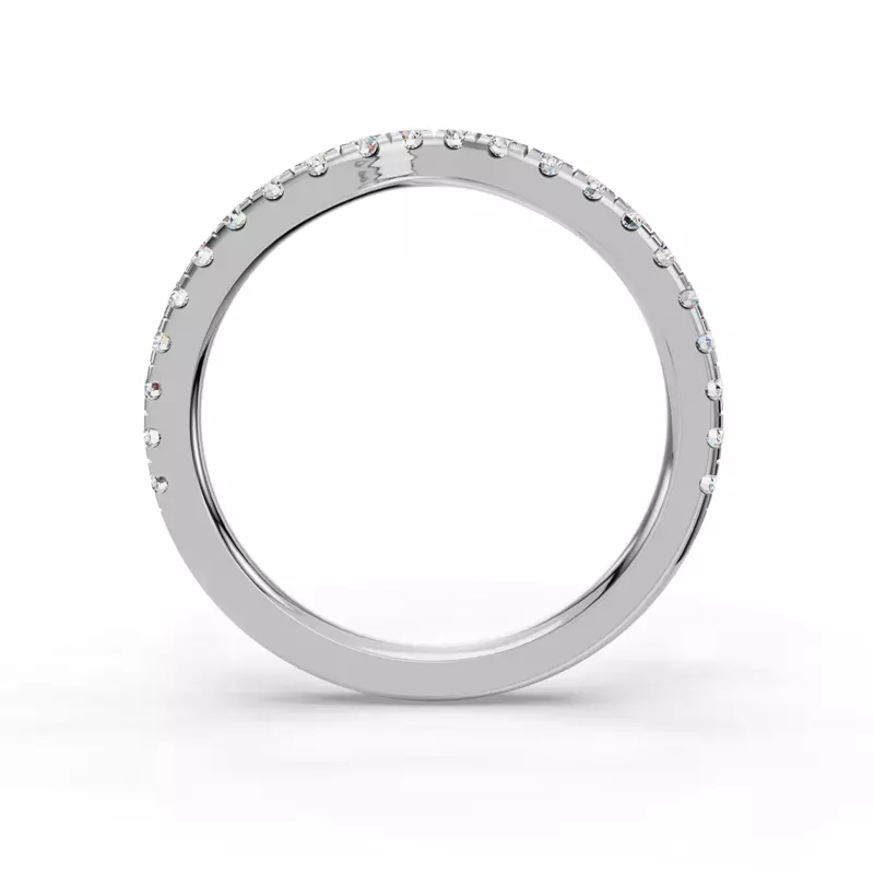 Platinum Kennedy Majestic Pavé Contoured Band