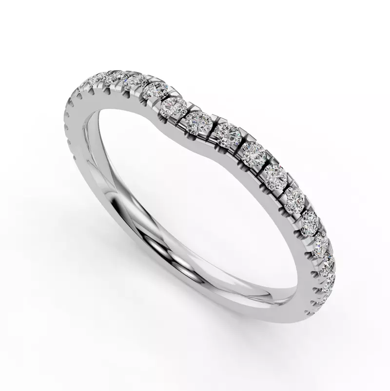 Platinum Kennedy Majestic Pavé Contoured Band