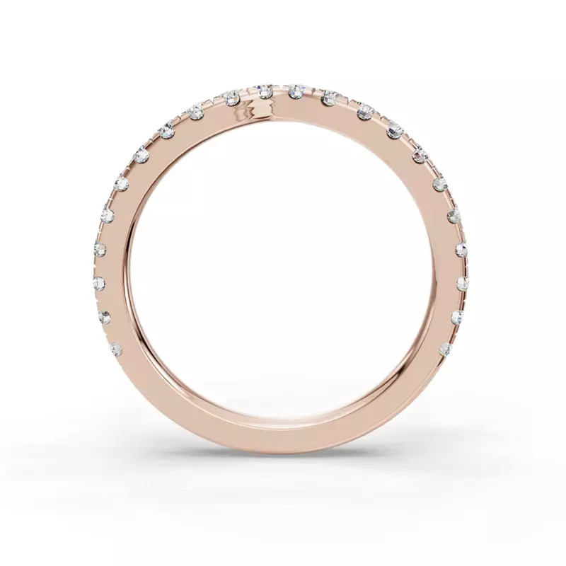 14K Rose Gold Bella Pavé Contoured Band (1.8mm)
