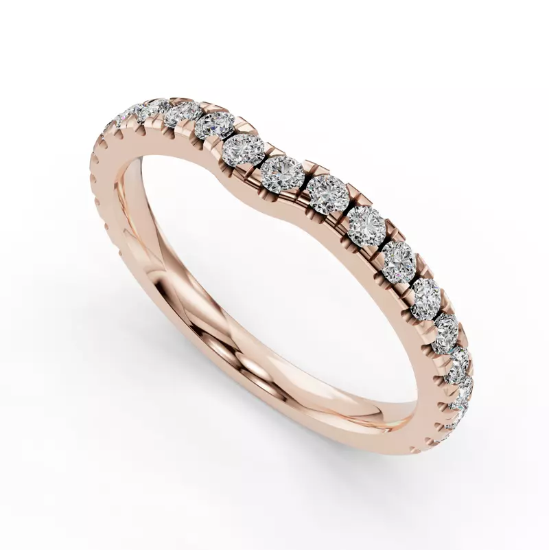 14K Rose Gold Bella Pavé Contoured Band (1.8mm)