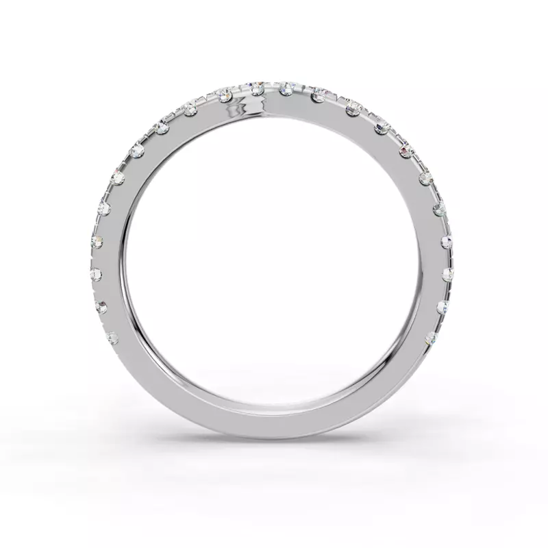 14K White Gold Bella Pavé Contoured Band (1.8mm)