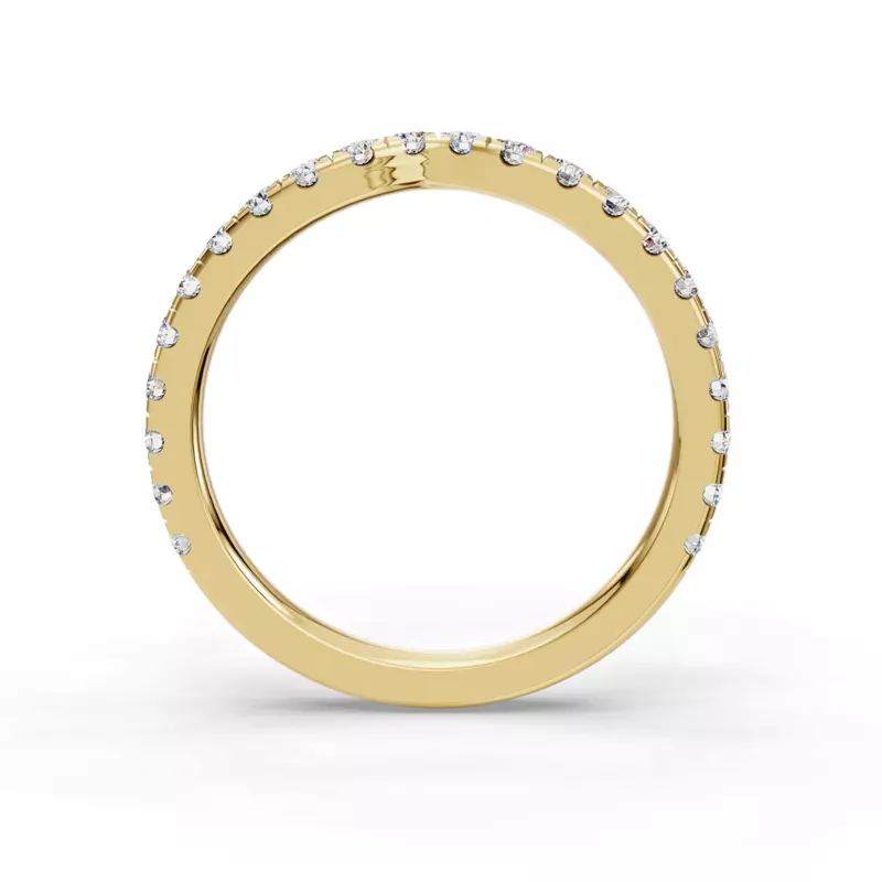 14K Yellow Gold Bella Pavé Contoured Band (1.8mm)