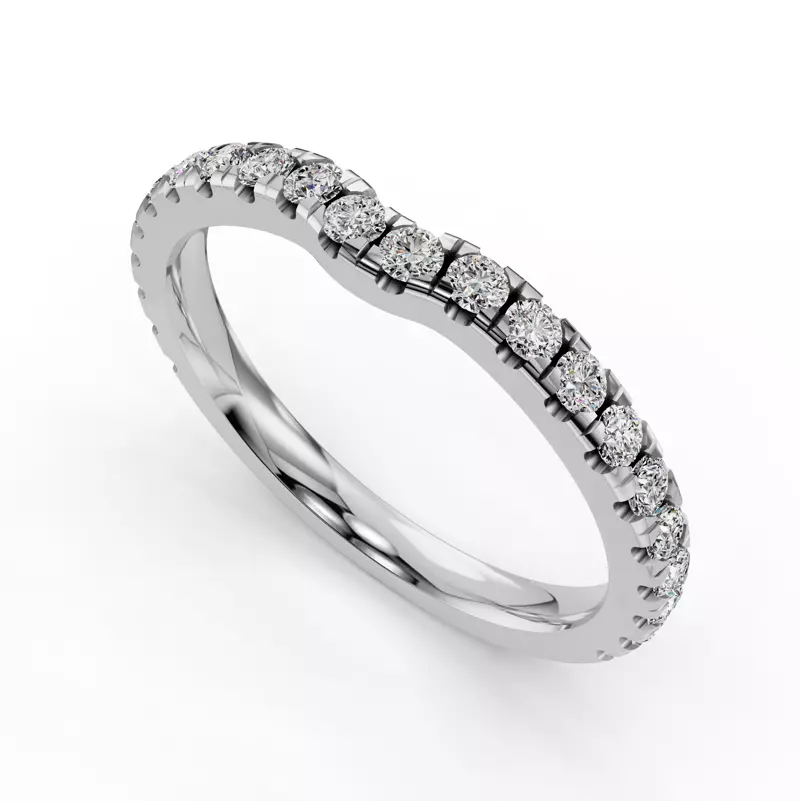 Platinum Bella Pavé Contoured Band (1.8mm)