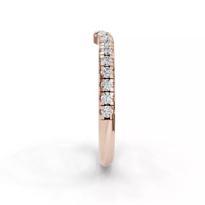 14K Rose Gold Bella Pavé Contoured Band (2.2mm)
