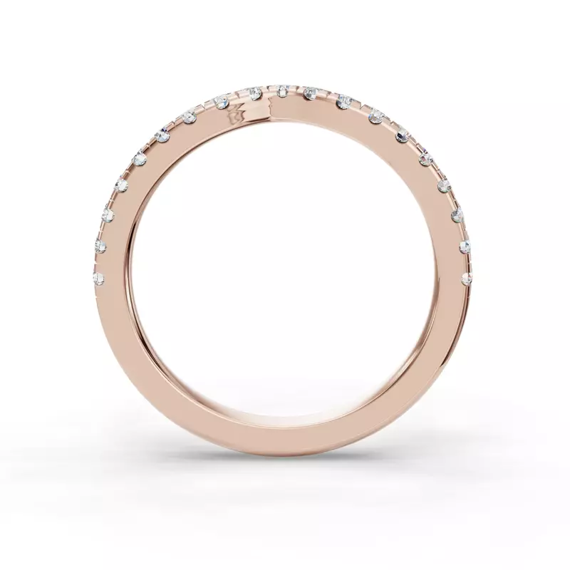 14K Rose Gold Bella Pavé Contoured Band (2.2mm)
