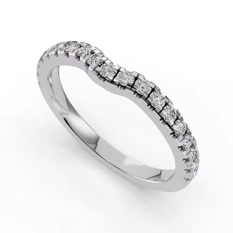 14K White Gold Bella Pavé Contoured Band (2.2mm)
