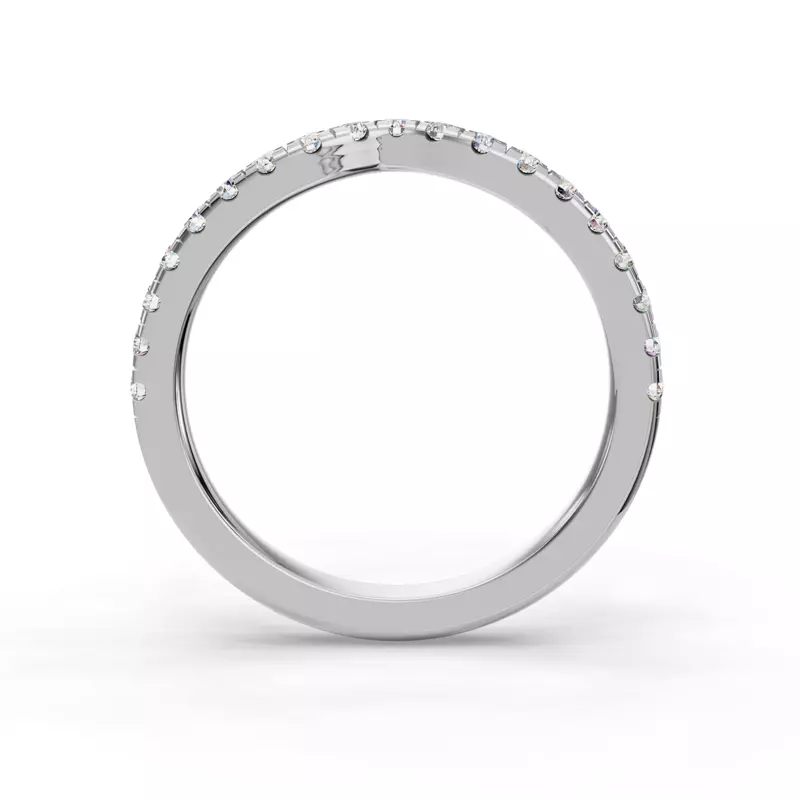 18K White Gold Bella Pavé Contoured Band (2.2mm)