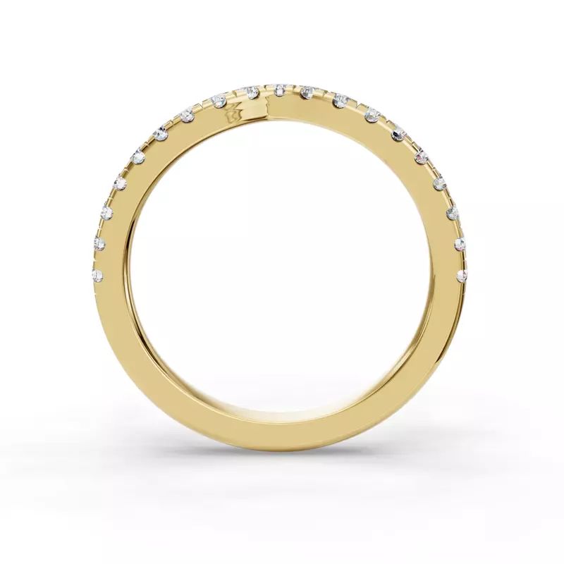 18K Yellow Gold Bella Pavé Contoured Band (2.2mm)