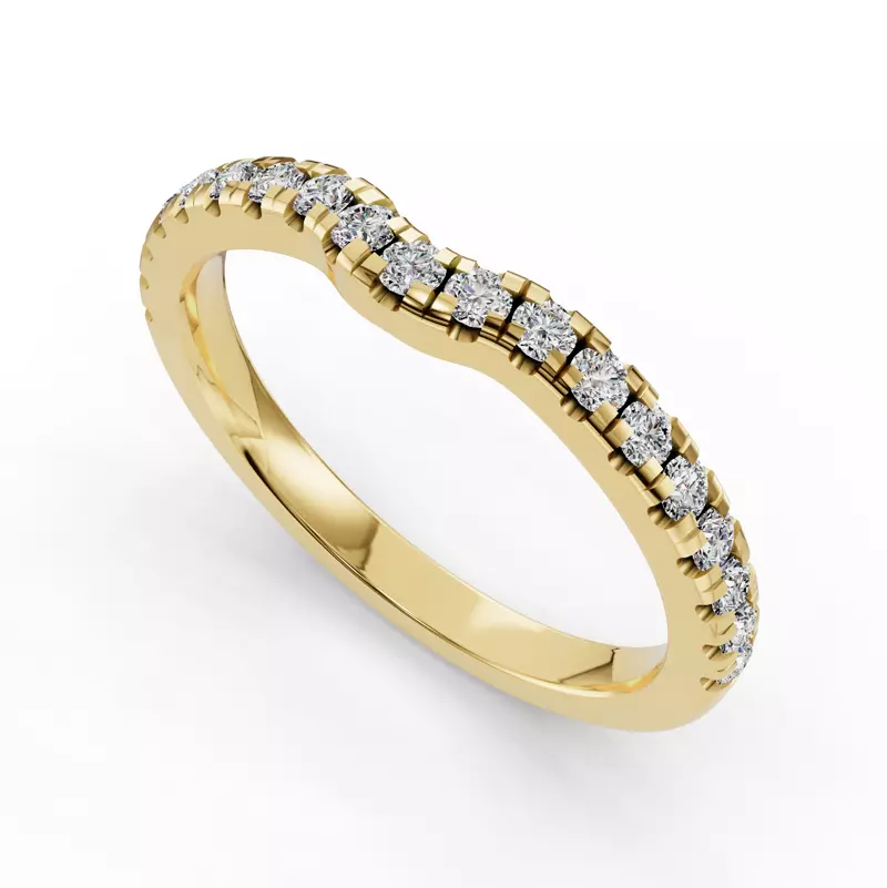 18K Yellow Gold Bella Pavé Contoured Band (2.2mm)