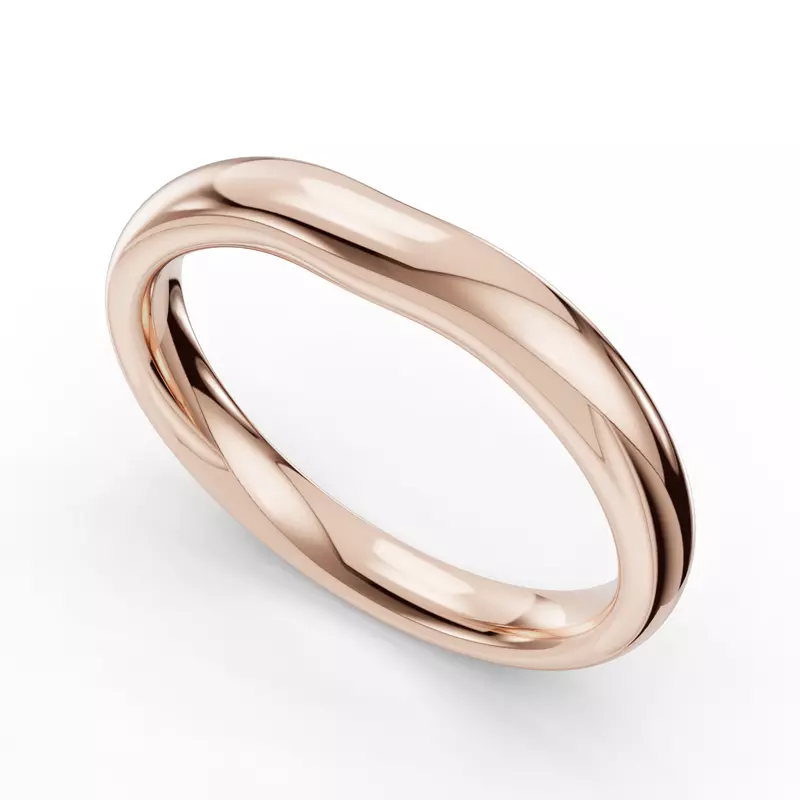 14K Rose Gold Leah Contoured Band (2.7mm)