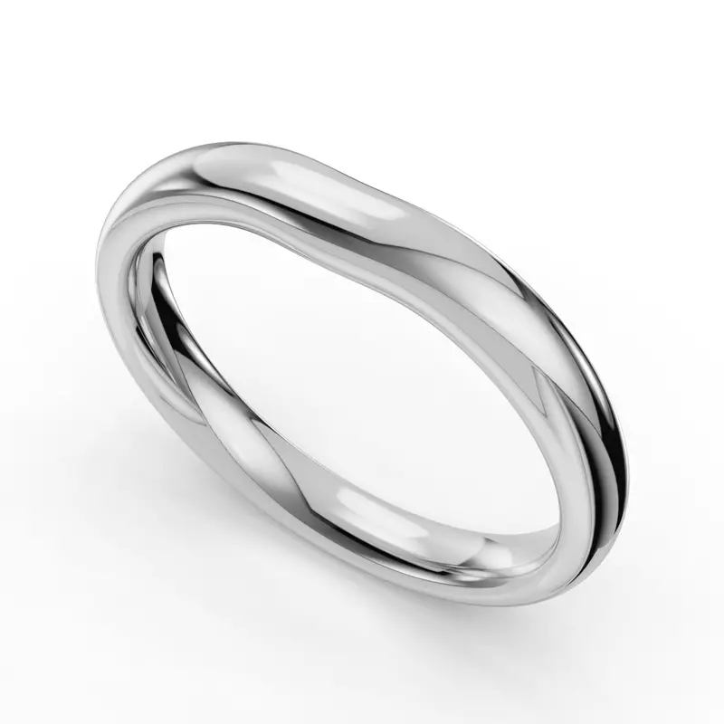 14K White Gold Leah Contoured Band (2.7mm)