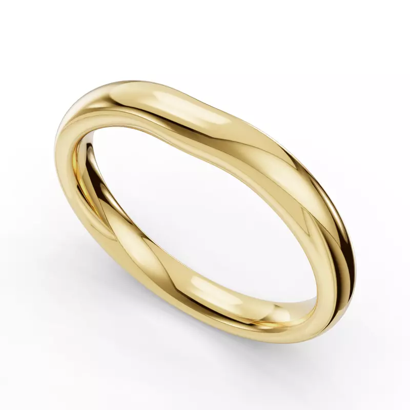 14K Yellow Gold Leah Contoured Band (2.7mm)