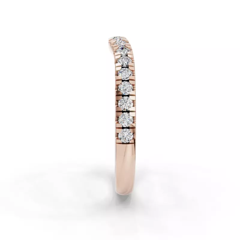 14K Rose Gold Ilana Pavé Contoured Band (2.2mm)