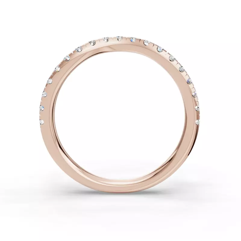 14K Rose Gold Ilana Pavé Contoured Band (2.2mm)