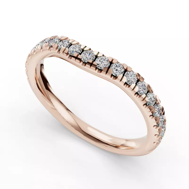 14K Rose Gold Ilana Pavé Contoured Band (2.2mm)
