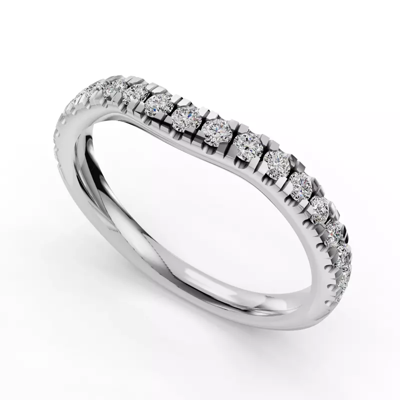 14K White Gold Ilana Pavé Contoured Band (2.2mm)